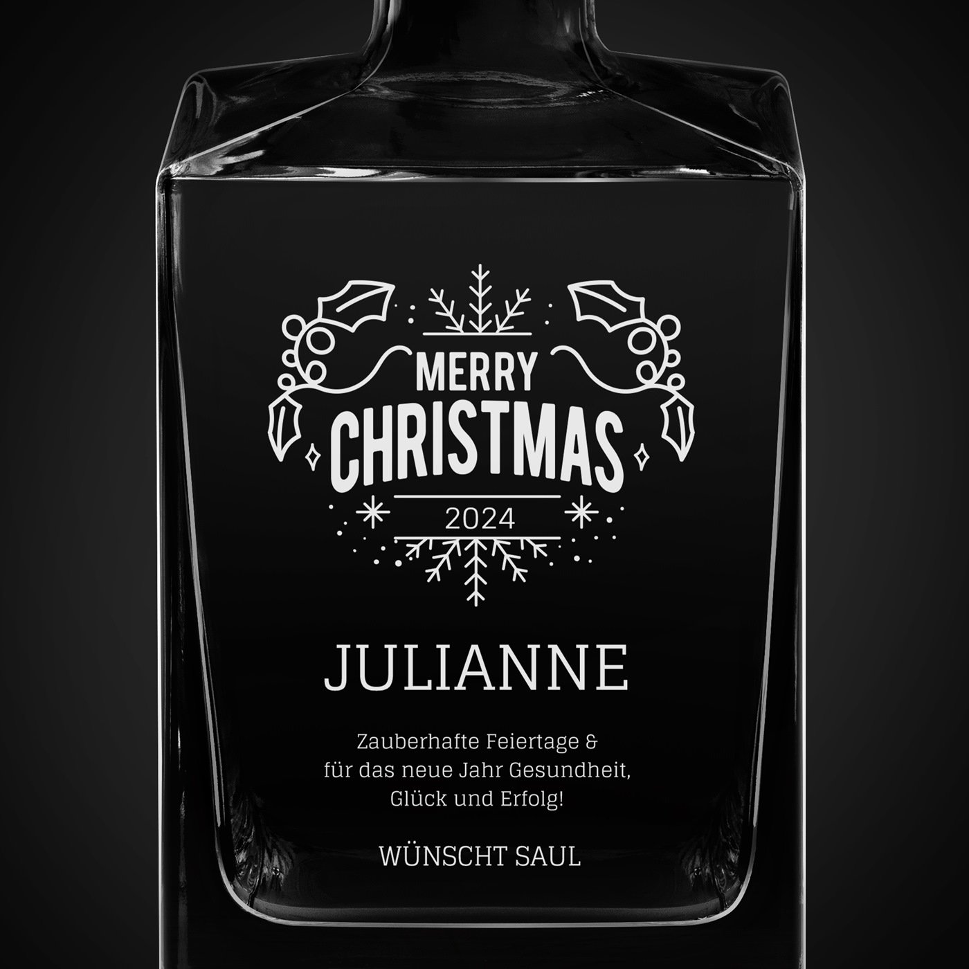 Cube Whisky Karaffe mit Gravur für sie zum Weihnachtsfest
