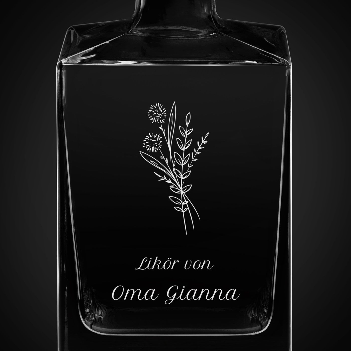Cube Whisky Karaffe mit Gravur für Ihre Oma