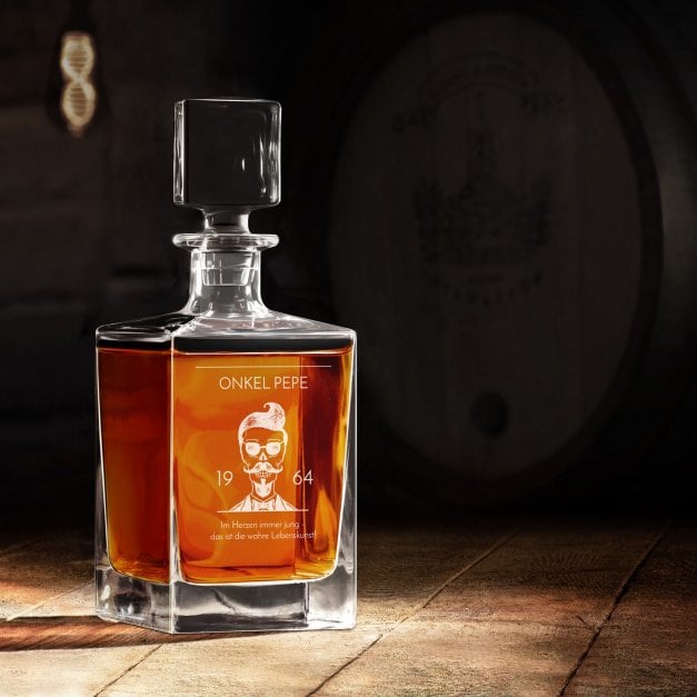 Cube Whisky Karaffe mit Gravur für Ihren Onkel zum Geburtstag