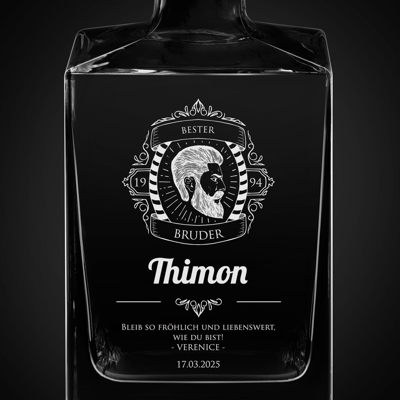 Cube Whisky Karaffe mit Gravur für Ihren Bruder zum Geburtstag