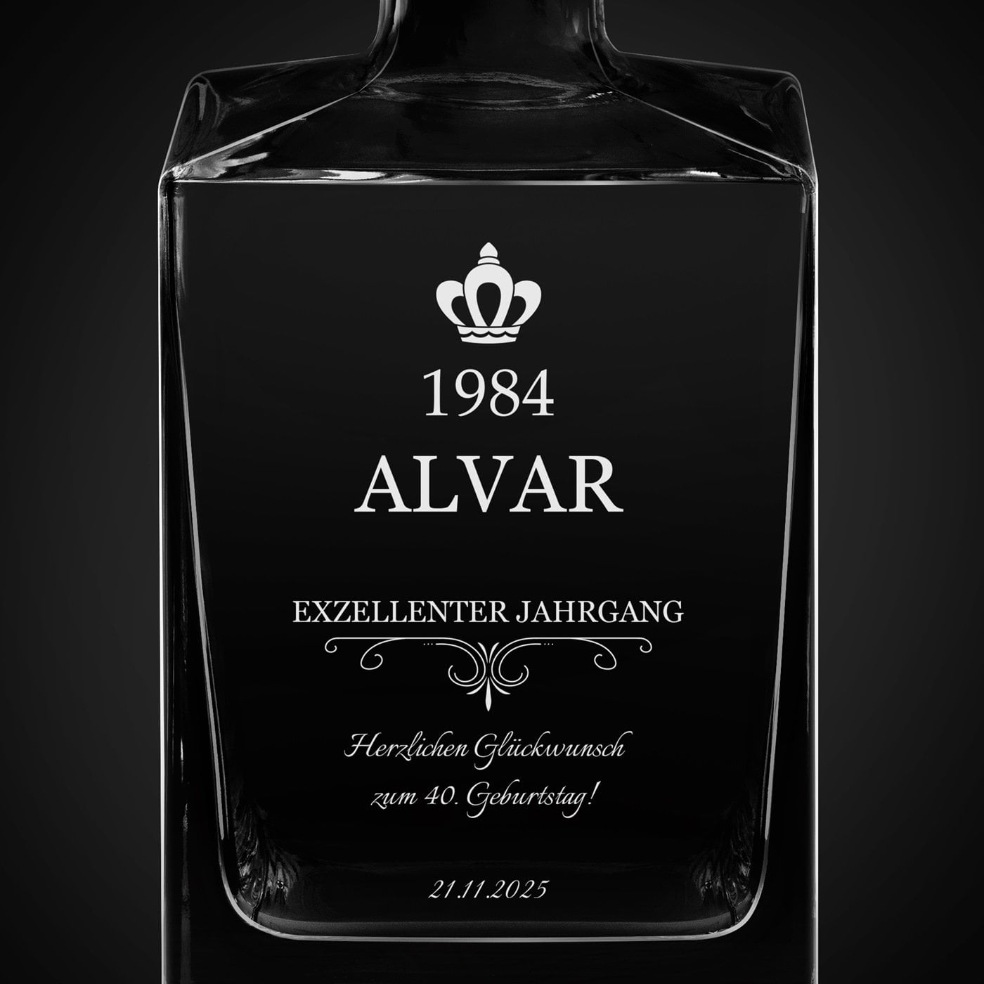 Cube Whisky Karaffe mit Gravur für ihn zum Geburtstag