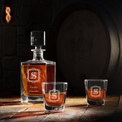 Cube Whisky Karaffe mit 2 Gläsern und Gravur für ein Paar zur Einweihungsparty, Hochzeit oder zum Hochzeitsjubiläum