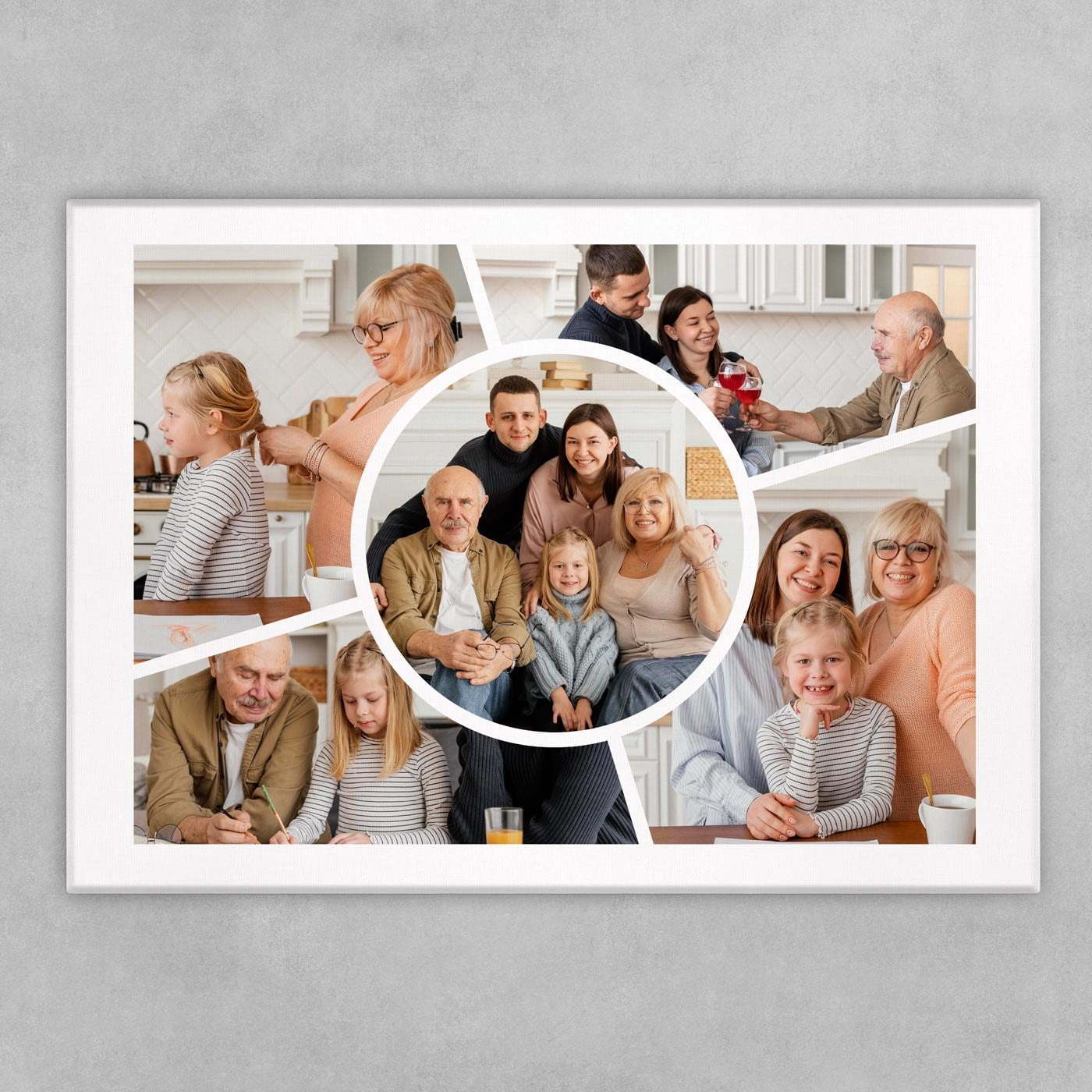Wandbildcollage mit Aufdruck von eigenen Fotos für Ihre Eltern Großeltern zum Hochzeitstag