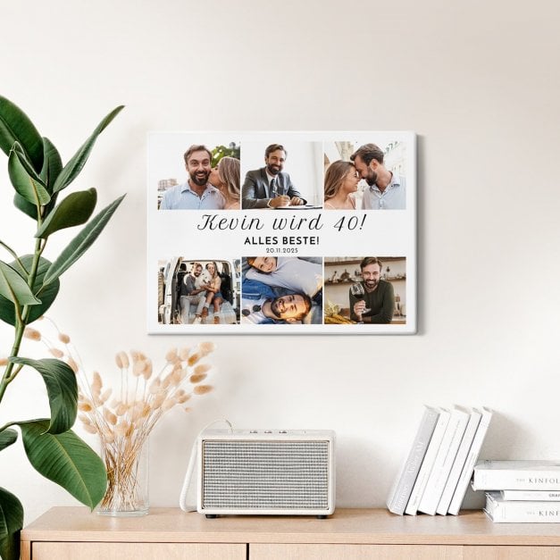 Fotoleinwand mit Aufdruck von eigenen Fotos für ihn zum 40. Geburtstag