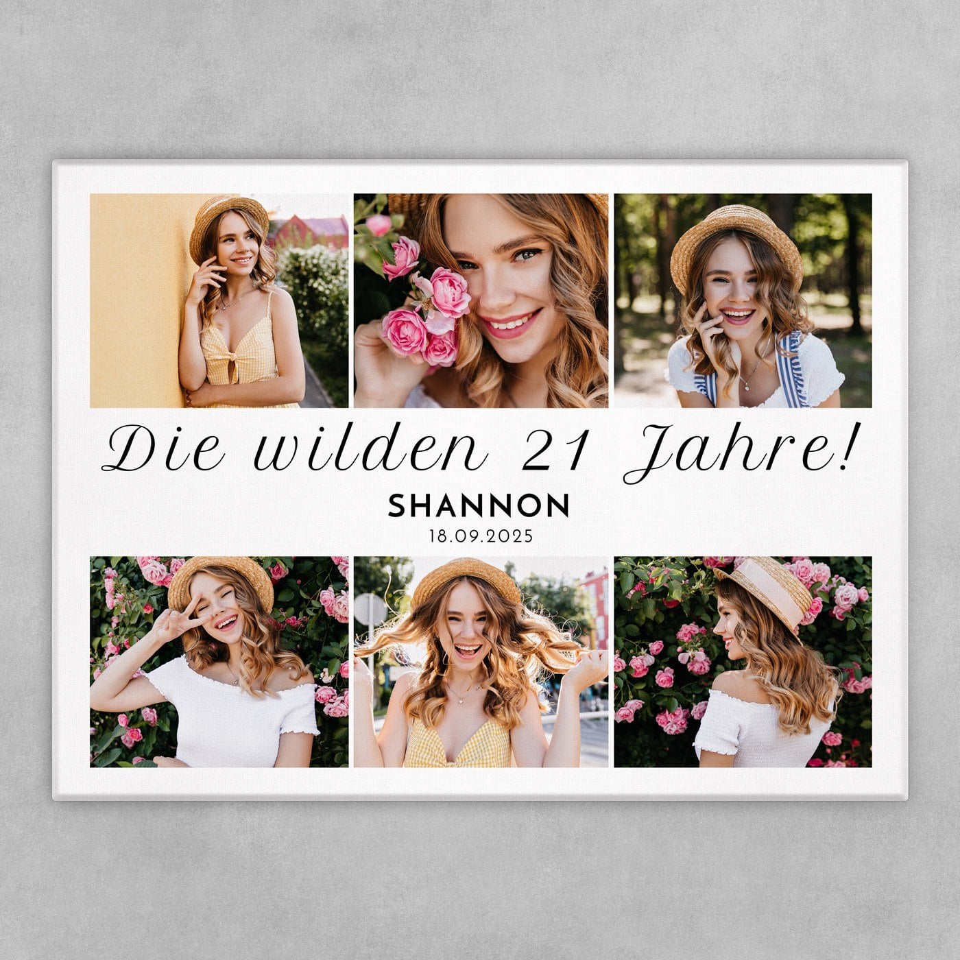 Fotoleinwand mit Aufdruck von eigenen Fotos für sie zum 21. Geburtstag