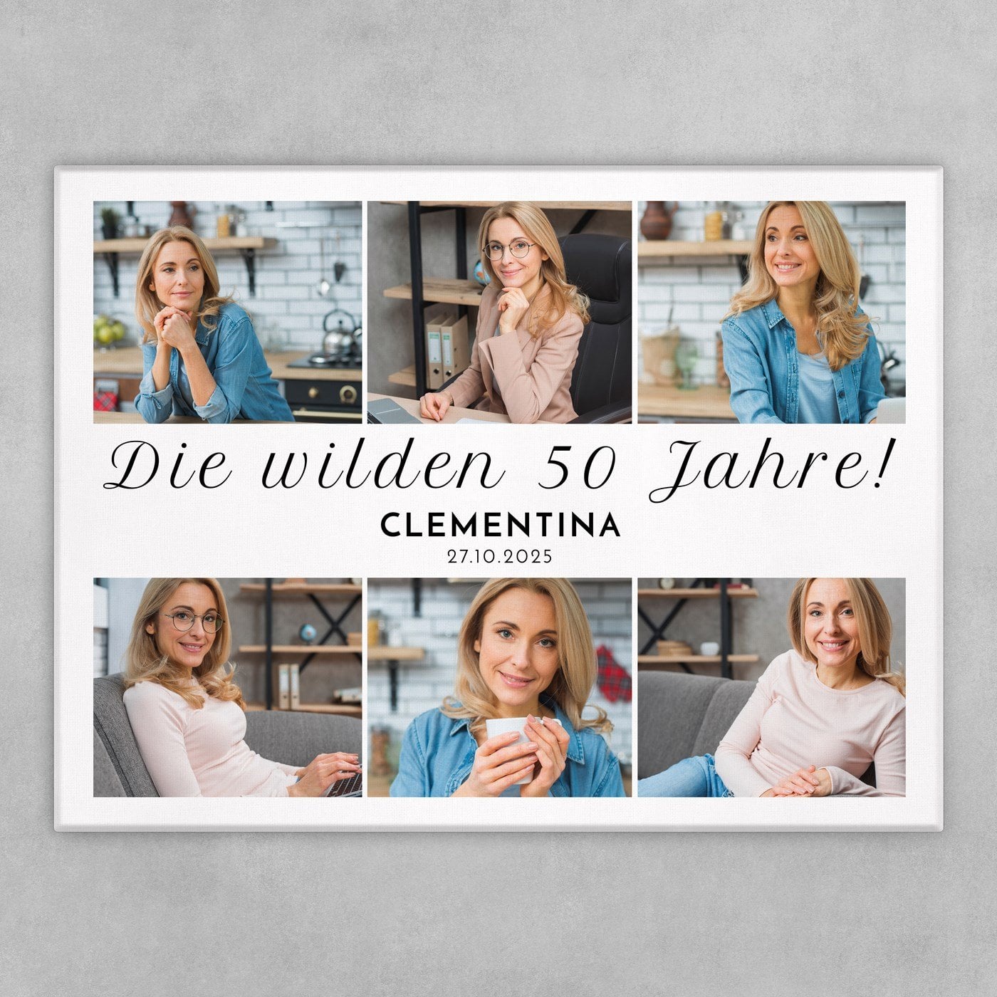 Fotoleinwand mit Aufdruck von eigenen Fotos für sie zum 50. Geburtstag Jahrestag