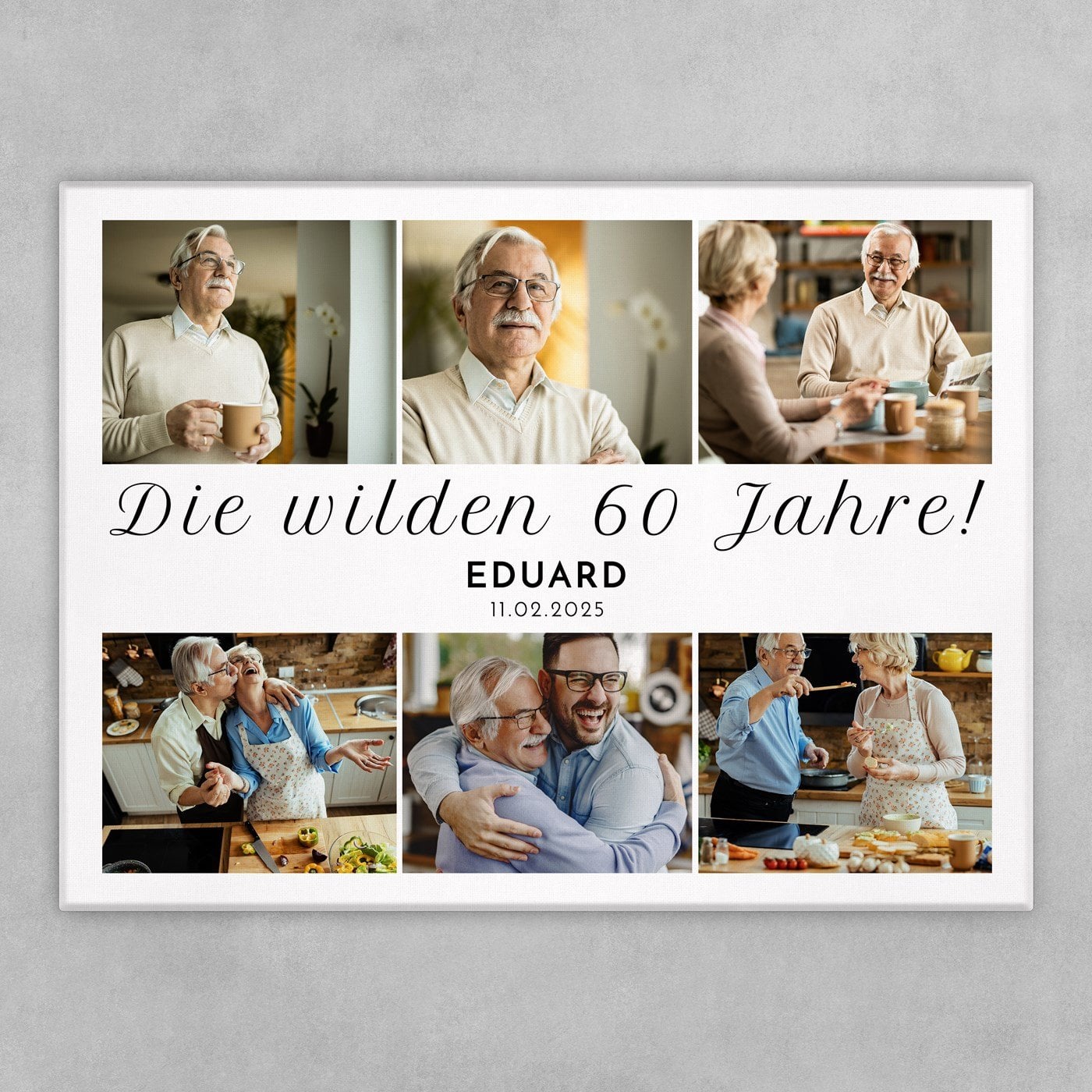Fotoleinwand mit Aufdruck von eigenen Fotos für ihn zum 60. Geburtstag Jahrestag