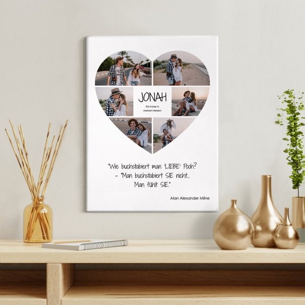 Fotoleinwand mit Aufdruck von eigenen Fotos für Ihren Boyfriend zum Valentinstag Jahrestag