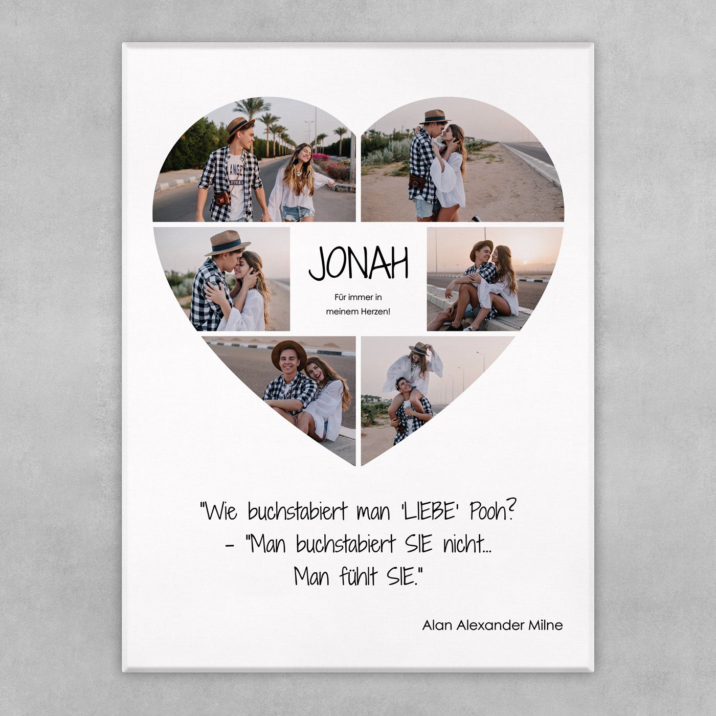 Fotoleinwand mit Aufdruck von eigenen Fotos für Ihren Boyfriend zum Valentinstag Jahrestag