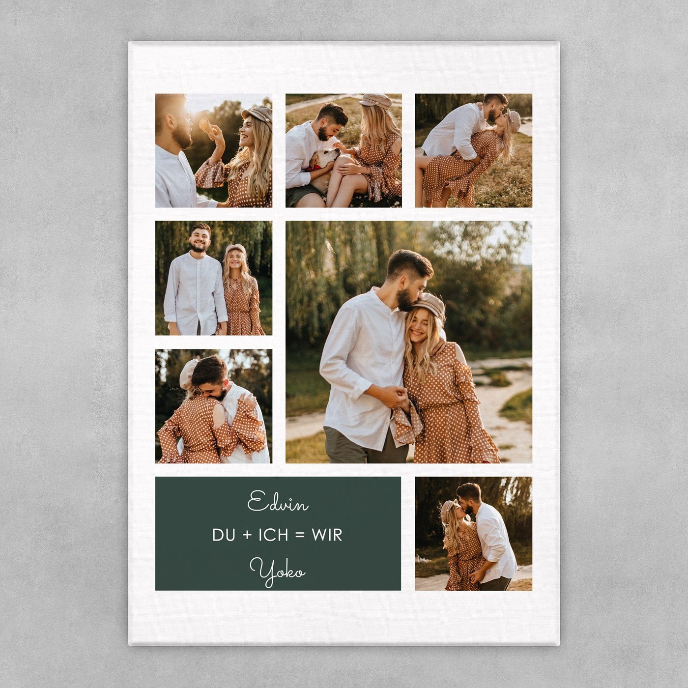 Wandbildcollage mit Aufdruck von eigenen Fotos für Ihren Liebsten zum Valentinstag Geburtstag 