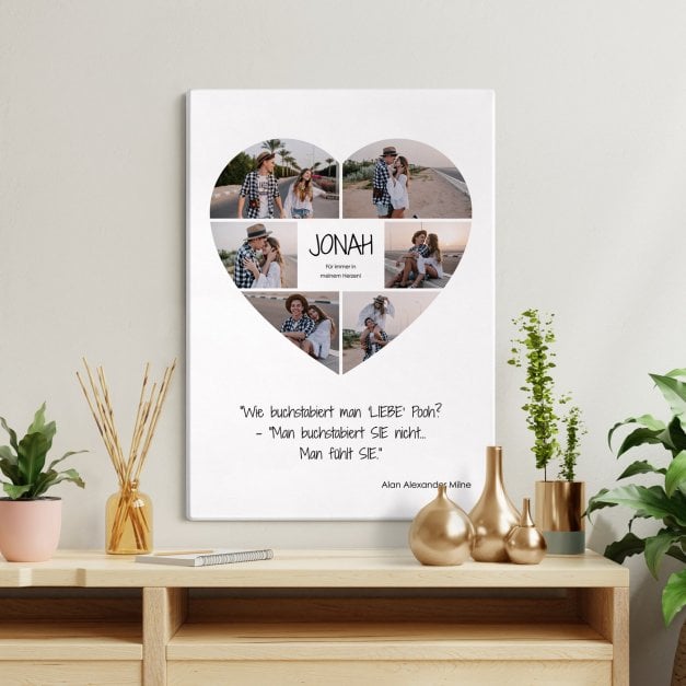 Wandbildcollage mit Aufdruck von eigenen Fotos für Ihren Boyfriend zum Valentinstag Jahrestag