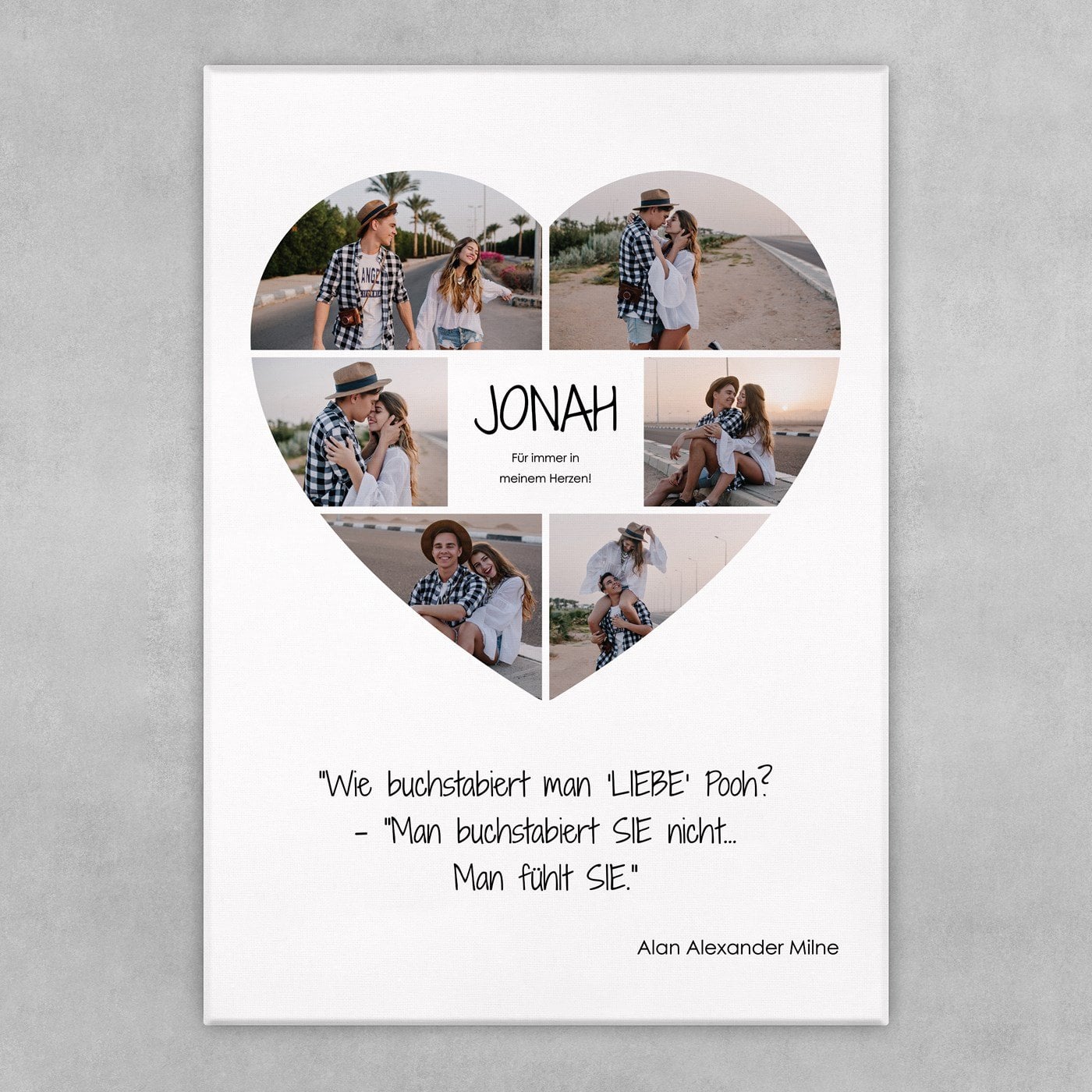 Wandbildcollage mit Aufdruck von eigenen Fotos für Ihren Boyfriend zum Valentinstag Jahrestag