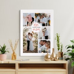 Wandbildcollage mit Aufdruck von eigenen Fotos für ein Paar zur Hochzeit zur Einweihungsparty