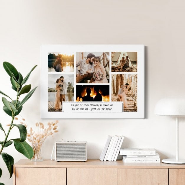 Wandbildcollage mit Aufdruck von eigenen Fotos für ein Paar zur Hochzeit zur Verlobung zur Einweihungsparty