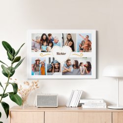 Wandbildcollage mit Aufdruck von eigenen Fotos für ein Paar zum Jahrestag Einzug