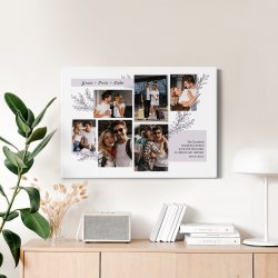 Wandbildcollage mit Aufdruck von eigenen Fotos für ein Liebespaar zum Jahrestag Valentinstag