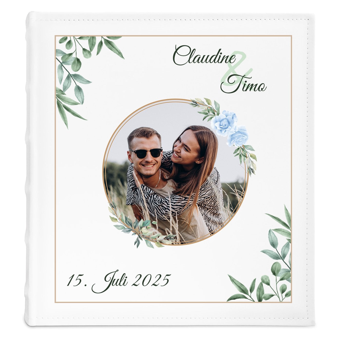 Fotoalbum zum Einkleben mit Aufdruck und eigenem Cover-Foto für ein Paar zur Hochzeit