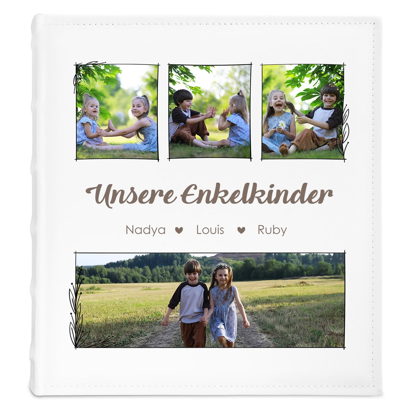 Fotoalbum zum Einkleben mit Aufdruck und eigenem Cover-Foto für Ihre Oma und Ihren Opa