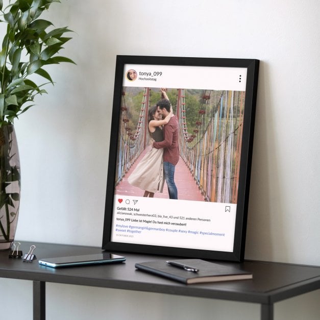 Personalisiertes Wandbildposter mit eigenem Foto für ihn zum Jahrestag