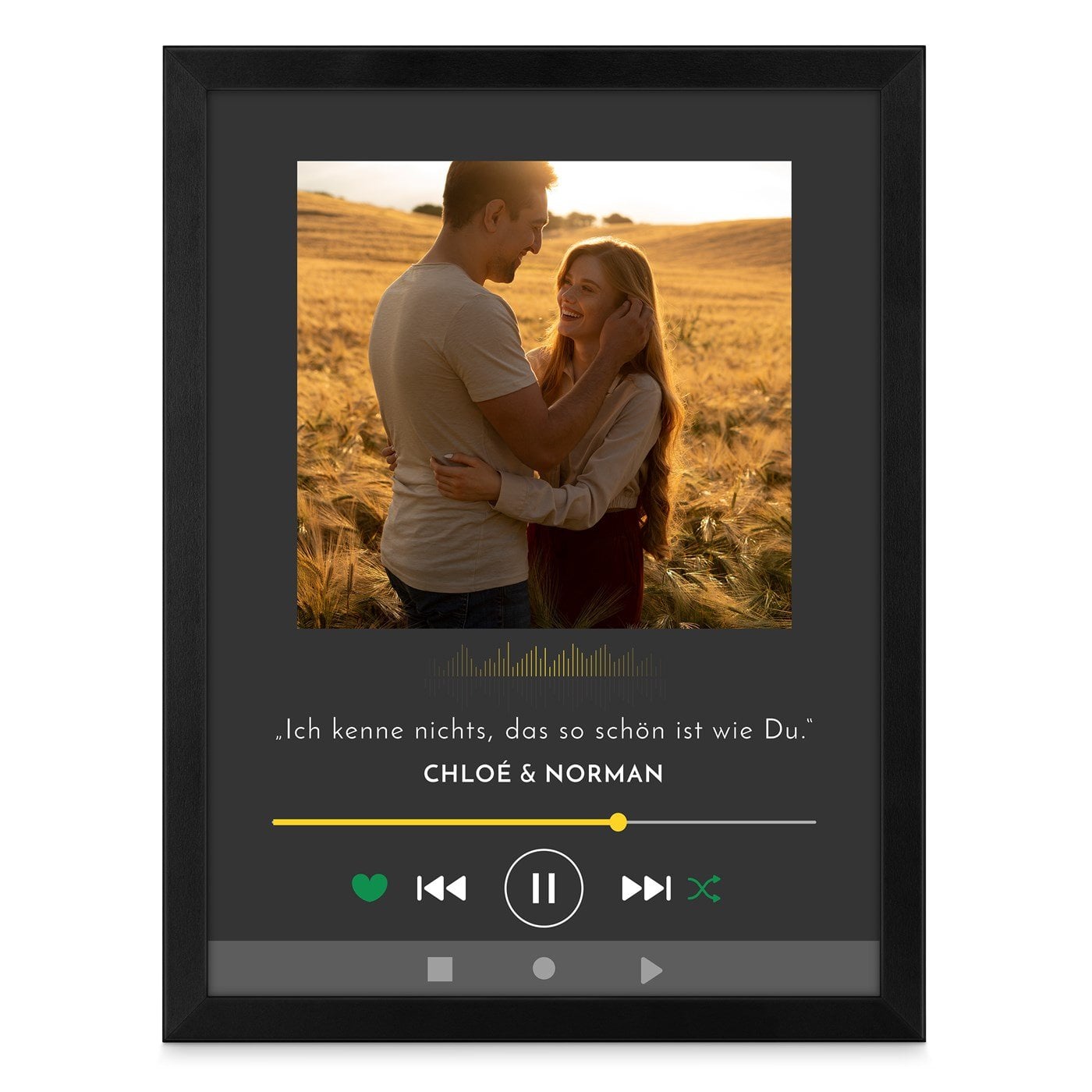 Personalisiertes Wandbildposter mit eigenem Foto für ein Paar zum Jahrestag zur Hochzeit Einweihung