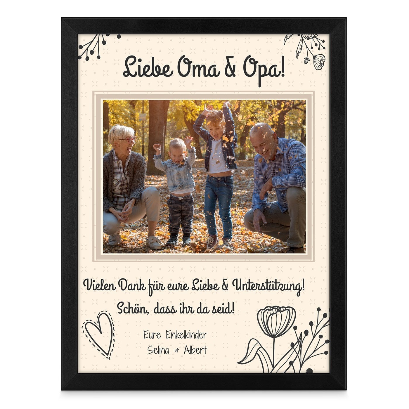 Personalisiertes Wandbildposter mit eigenem Foto für Ihre Großeltern