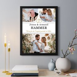 Personalisiertes Wandbildposter mit eigenem Foto für ein Paar zur Hochzeit