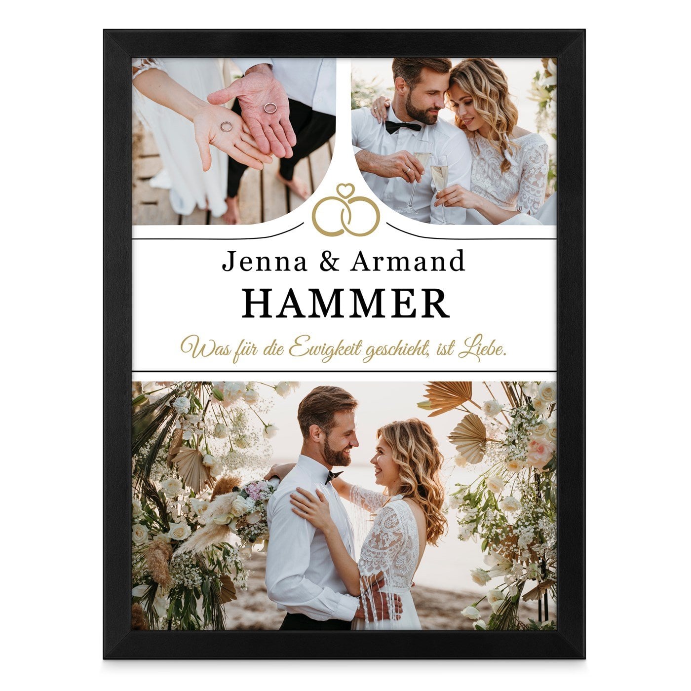 Personalisiertes Wandbildposter mit eigenem Foto für ein Paar zur Hochzeit