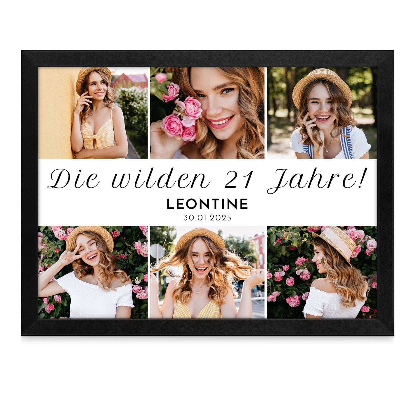 Personalisiertes Wandbildposter mit eigenem Foto für sie zum 21. Geburtstag
