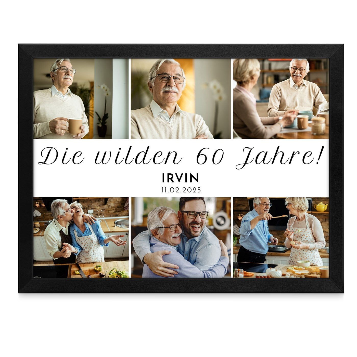 Personalisiertes Wandbildposter mit eigenem Foto für ihn zum 60. Geburtstag