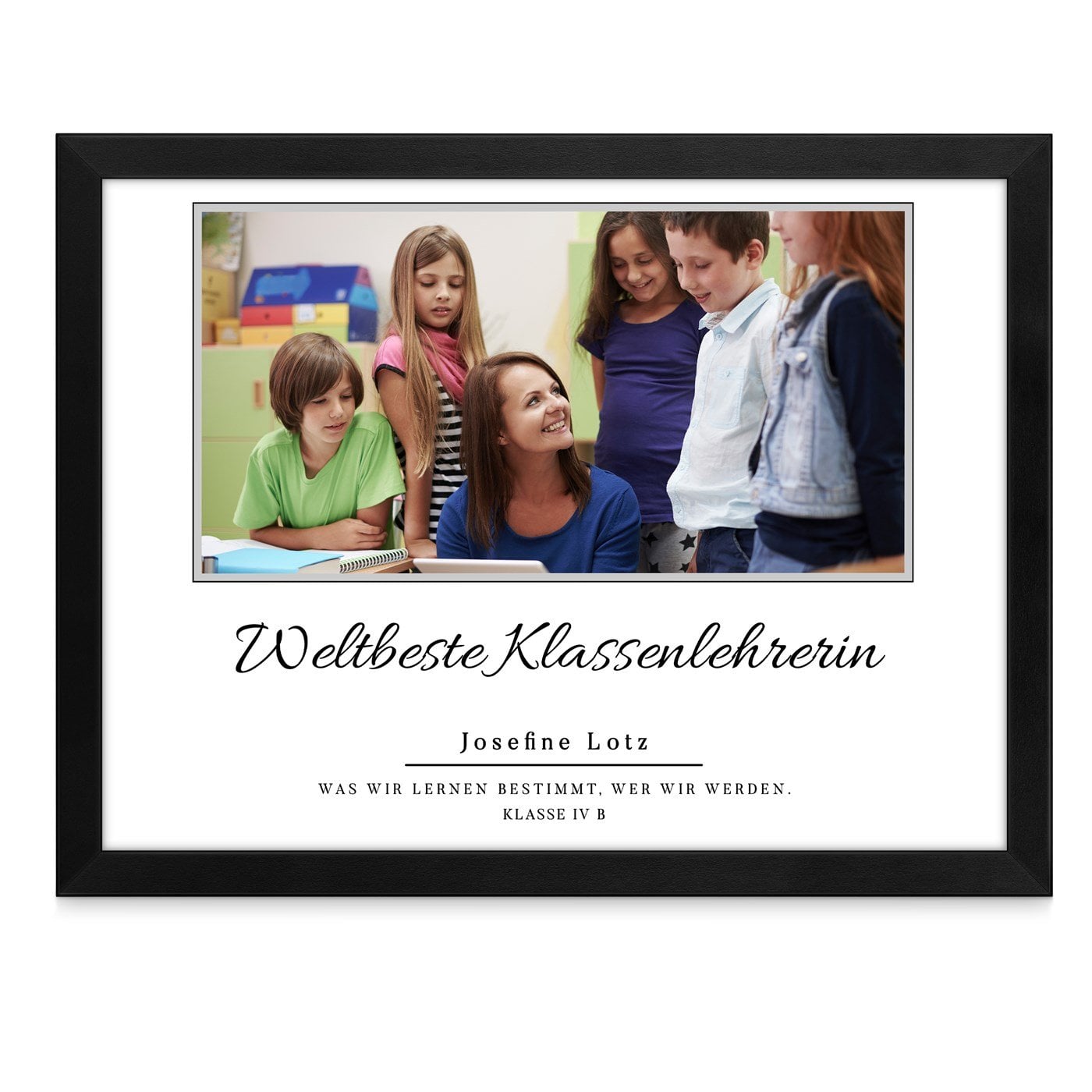 Personalisiertes Wandbildposter mit eigenem Foto für eine Klassenlehrerin