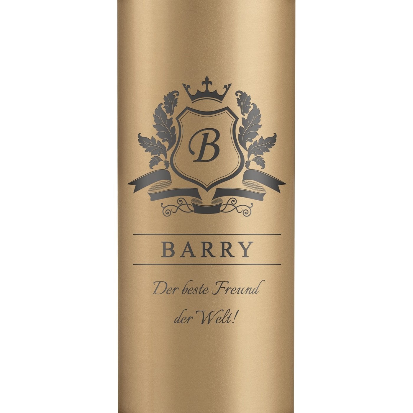 Auslaufsichere Thermosflasche mit Gravur Gold 400 ml für einen Jungen