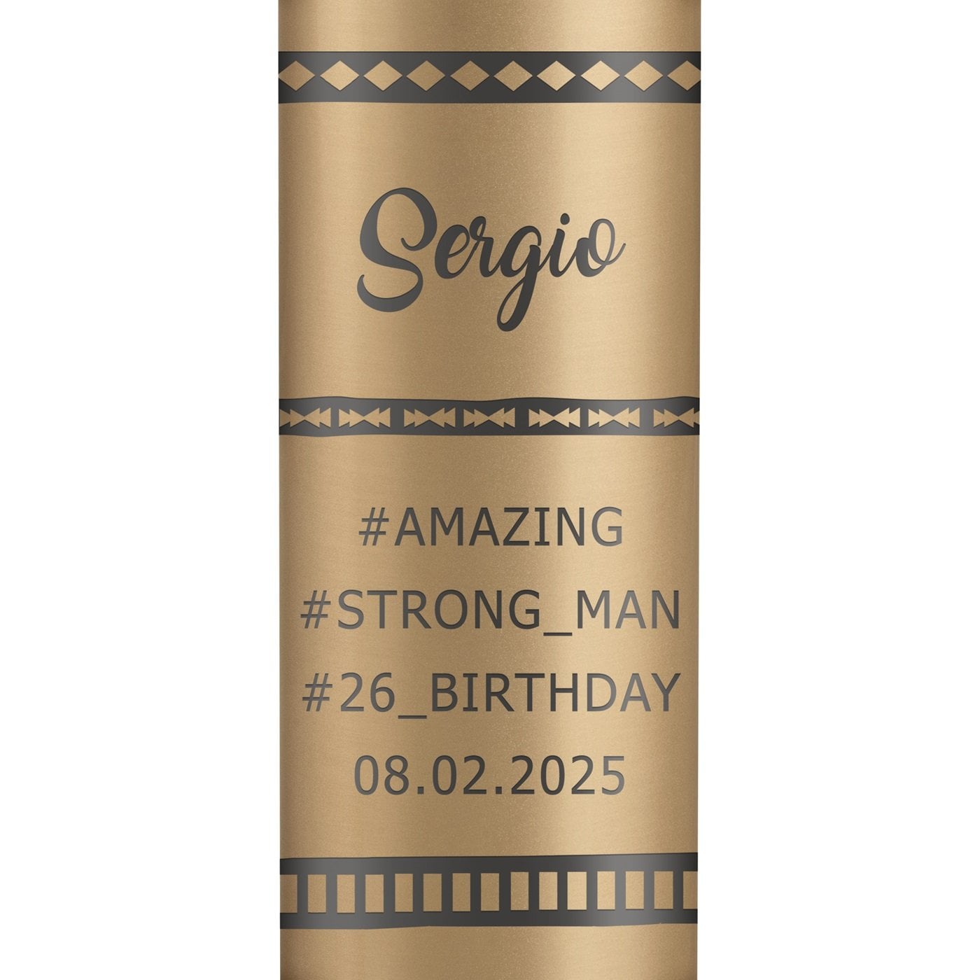 Auslaufsichere Thermosflasche mit Gravur Gold 400 ml für einen Bodybuilder zum Geburtstag