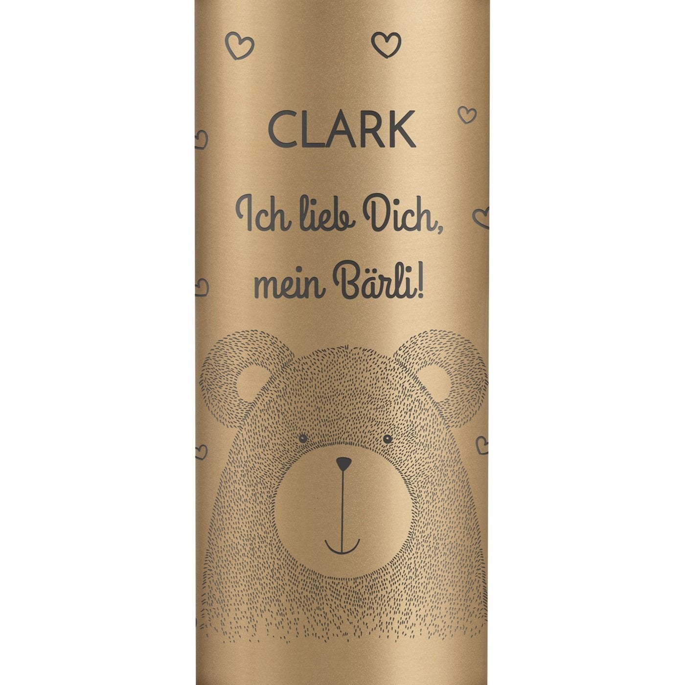 Auslaufsichere Thermosflasche mit Gravur Gold 400 ml für Ihren Geliebten, Verlobten nicht nur zum Valentinstag