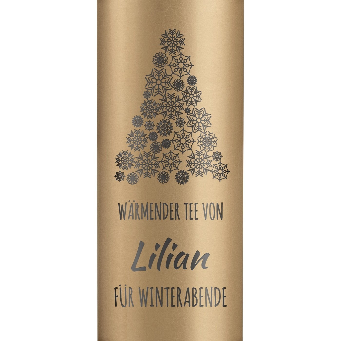Auslaufsichere Thermosflasche mit Gravur Gold 400 ml für sie zum Weihnachtsfest