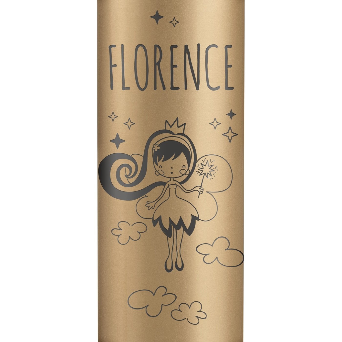 Auslaufsichere Thermosflasche mit Gravur Gold 400 ml für sie eine Fee zum Geburtstag