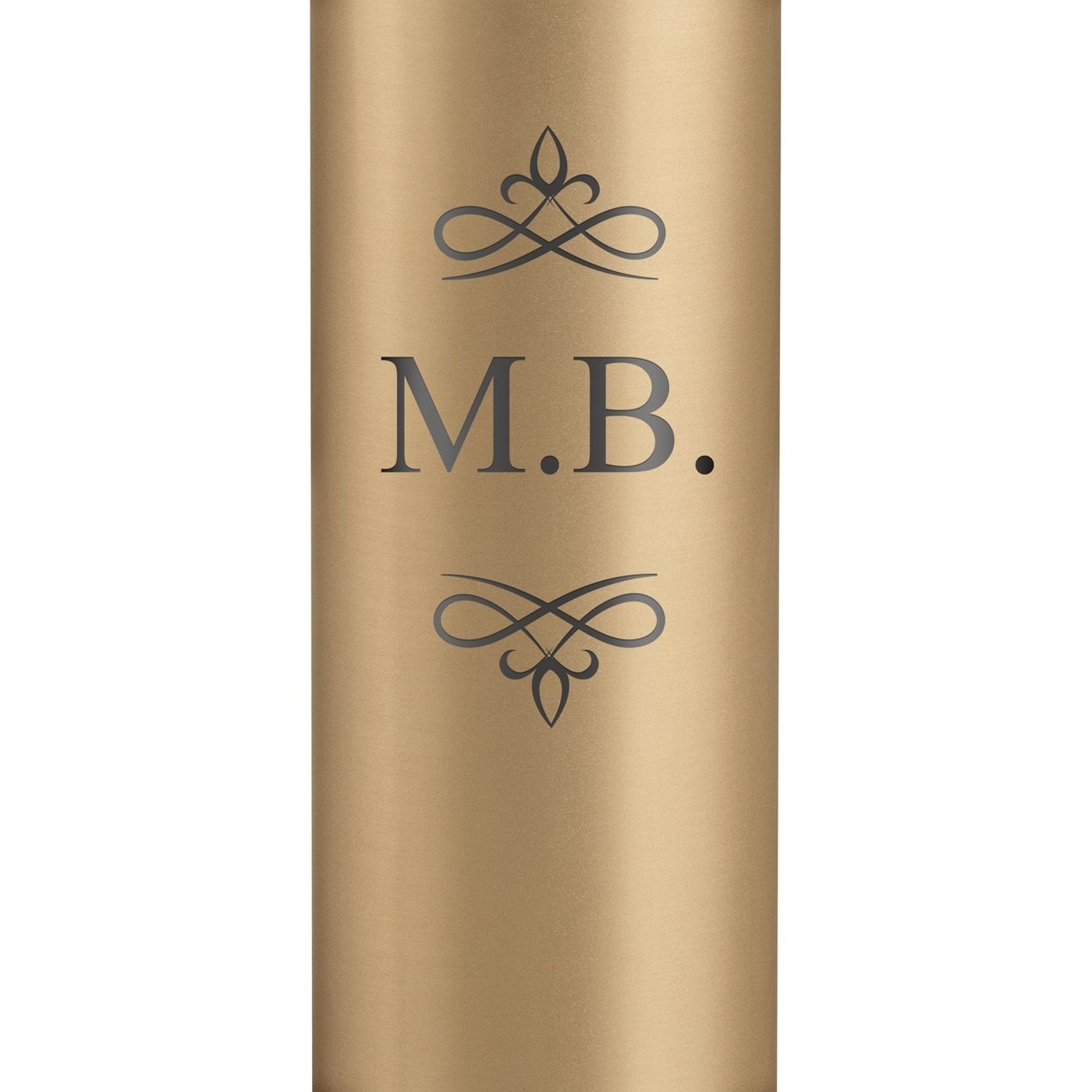 Auslaufsichere Thermosflasche mit Gravur Gold 400 ml mit Initialen für einen Gentleman