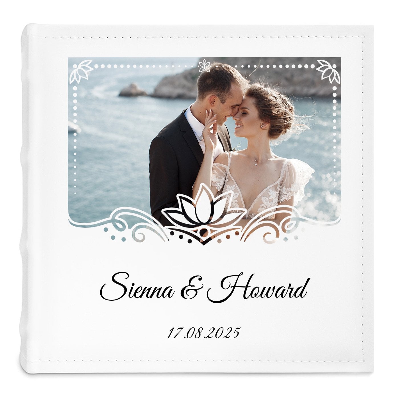 Fotoalbum zum Einstecken mit Aufdruck und eigenem Cover-Foto für ein Paar zur Hochzeit, zum Hochzeitstag