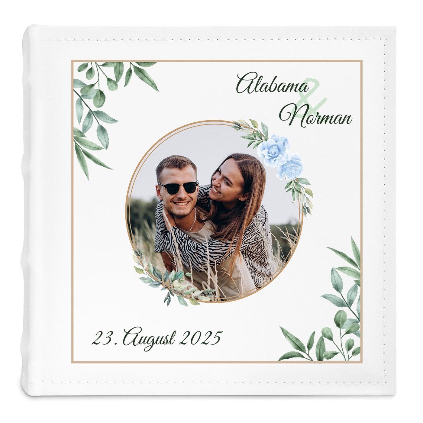 Fotoalbum zum Einstecken mit Aufdruck und eigenem Cover-Foto für ein Paar zur Hochzeit, Verlobung