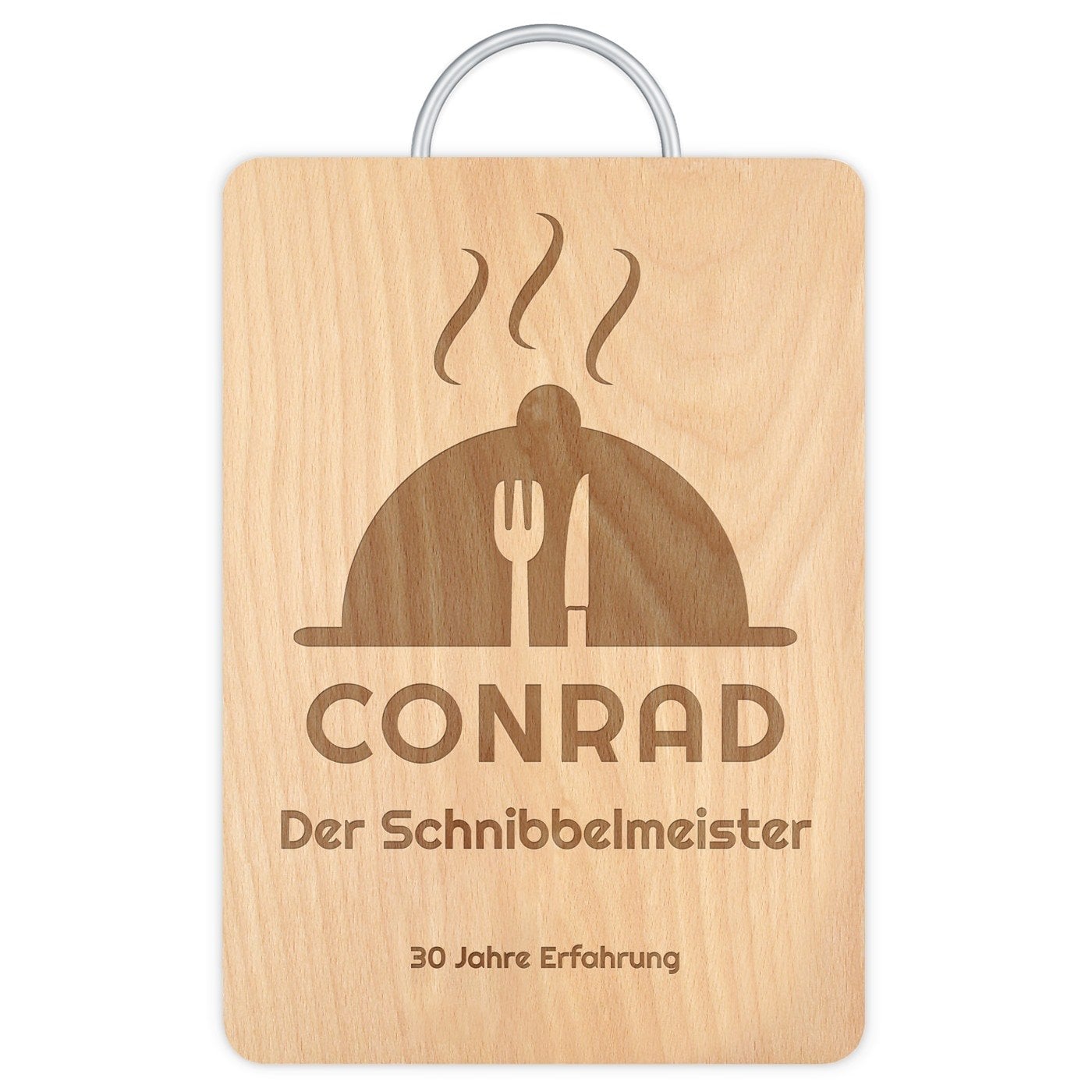 Rechteckiges Schneidebrett mit Gravur für ihn zum 30. Geburtstag