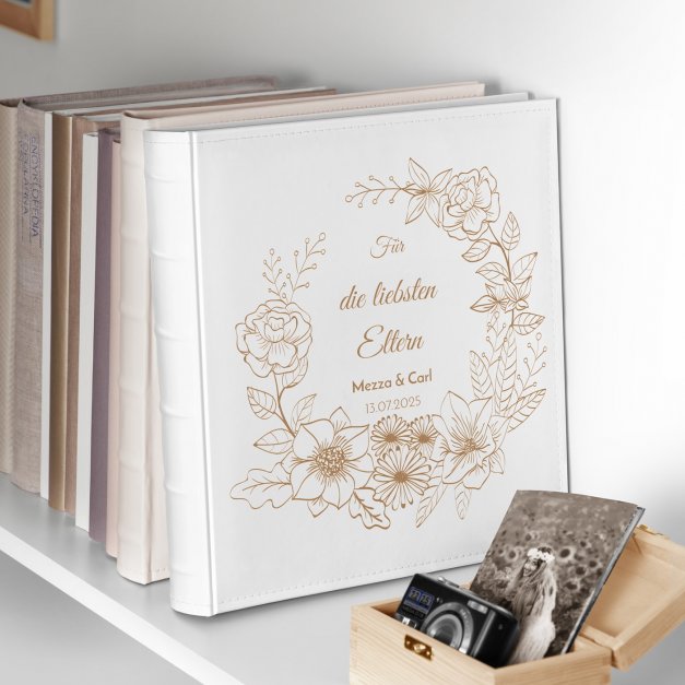 Einsteckalbum mit Aufdruck für Ihre Eltern als Dankeschön zum Hochzeitsjubiläum