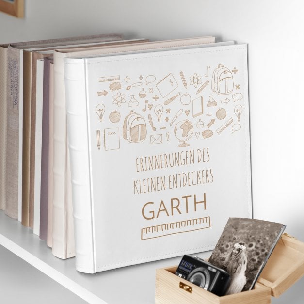 Einsteckalbum mit Aufdruck für einen Jungen zur Einschulung