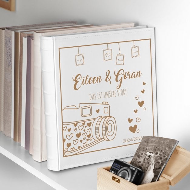 Einsteckalbum mit Aufdruck für ein Paar zum Jahrestag, zur Hochzeit, Einweihnungparty