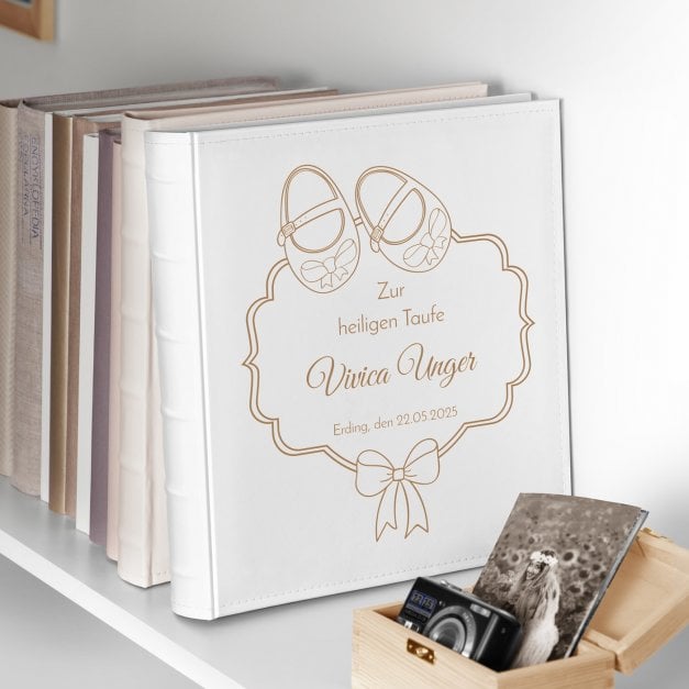 Einsteckalbum mit Aufdruck für ein Taufmädchen
