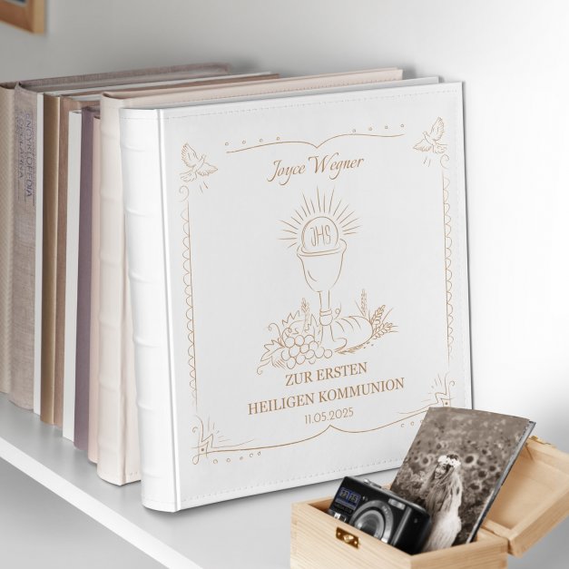 Einsteckalbum mit Aufdruck für ein Mädchen zur Erstkommunion