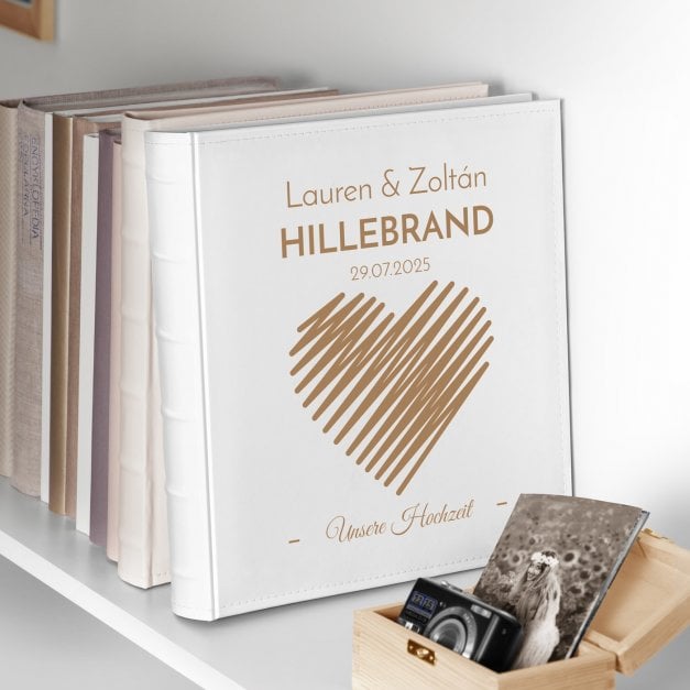 Einsteckalbum mit Aufdruck für ein Paar zum Hochzeitstag, zur Hochzeit, Einweihungsfeier