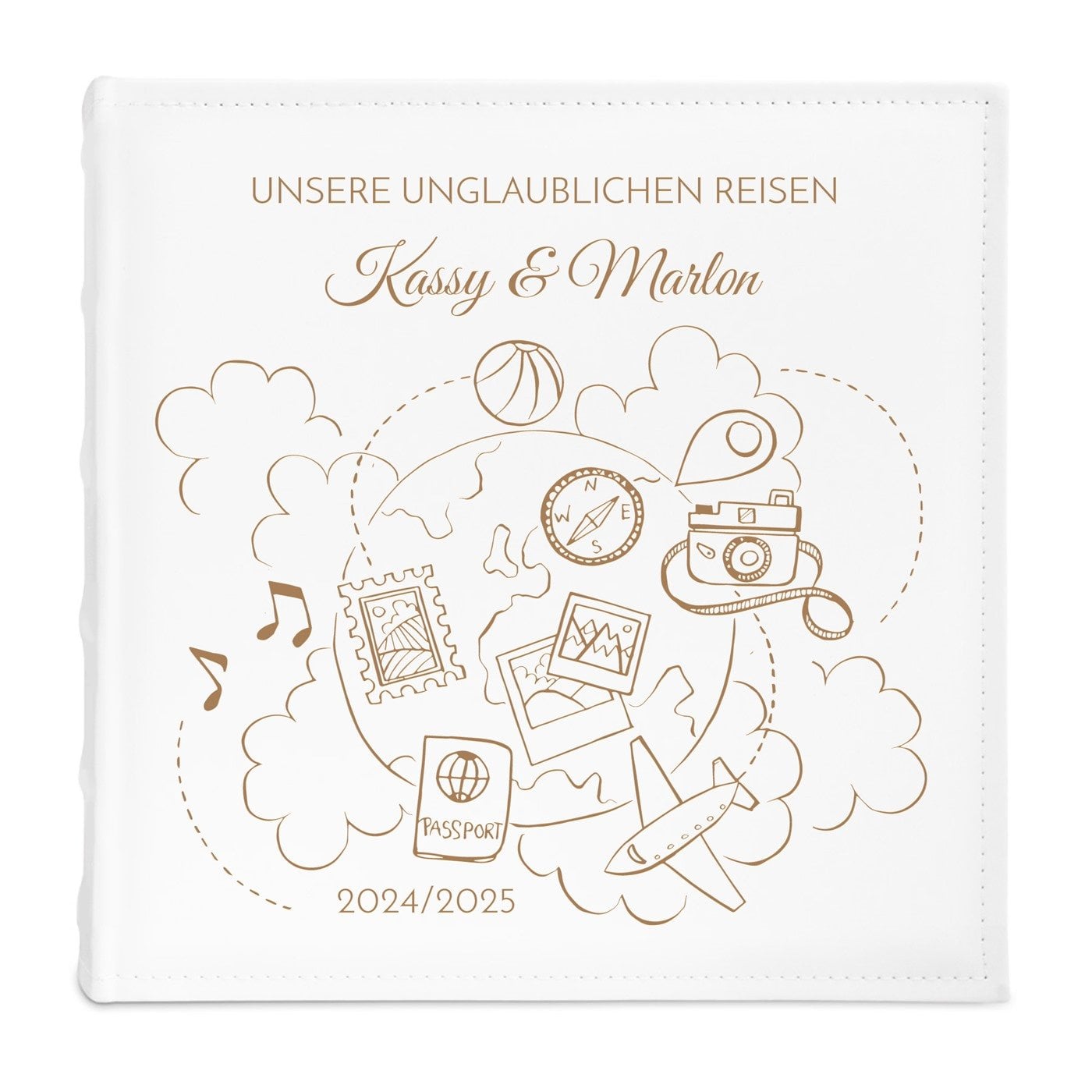 Einsteckalbum mit Aufdruck für Weltenbummler