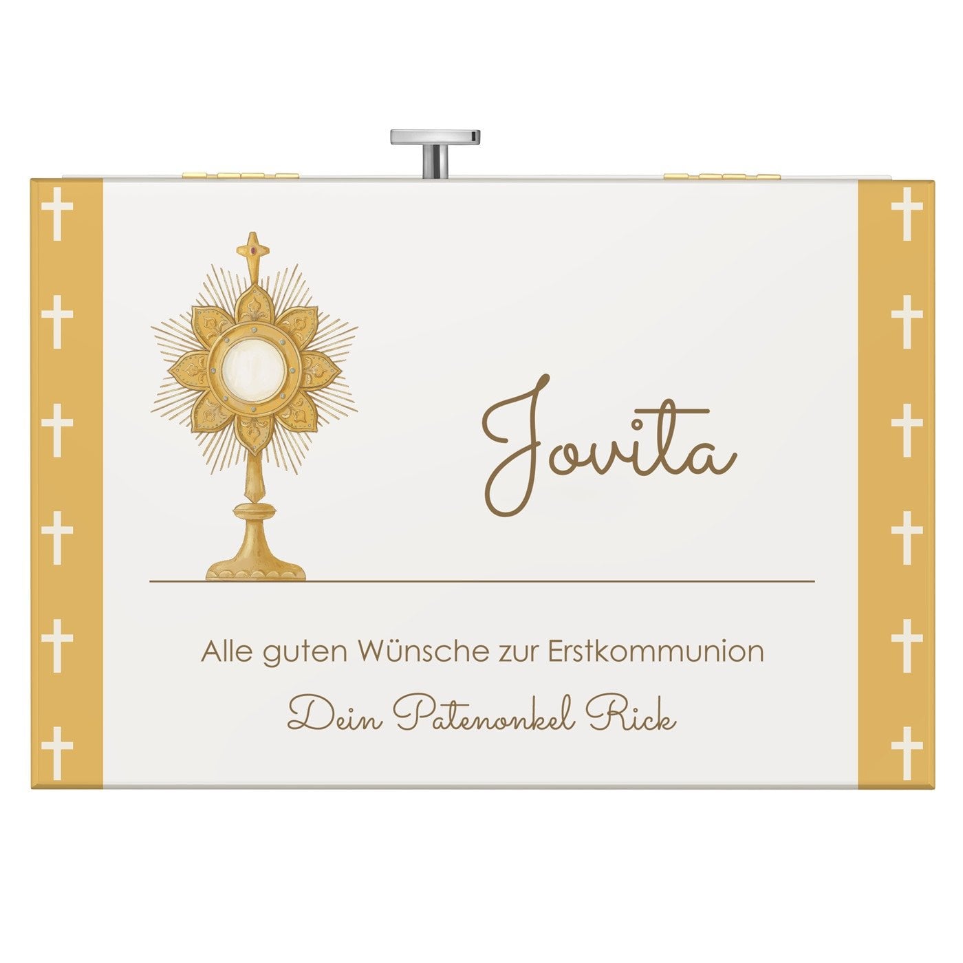 Jewelkeeper mit Ballerina-Spieldose und Aufdruck für ein Mädchen zur ersten Kommunion