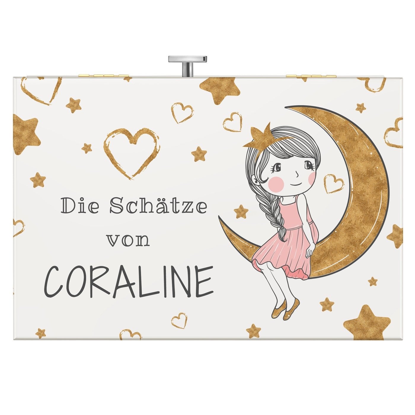 Jewelkeeper mit Ballerina-Spieldose und Aufdruck für ein Mädchen zum Geburtstag Mond