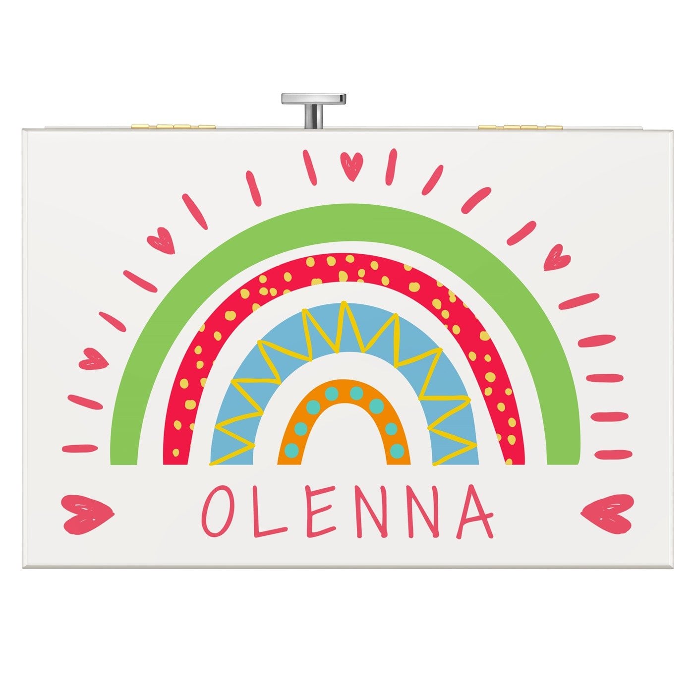 Jewelkeeper mit Ballerina-Spieldose und Aufdruck für ein Mädchen zum Geburtstag Regenbogen
