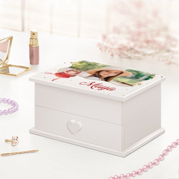 Jewelkeeper mit Ballerina-Spieldose und Aufdruck von eigenem Foto für ein Mädchen zum Geburtstag Ballerina